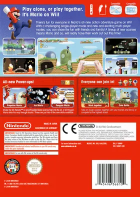 New Super Mario Bros Wii box cover back